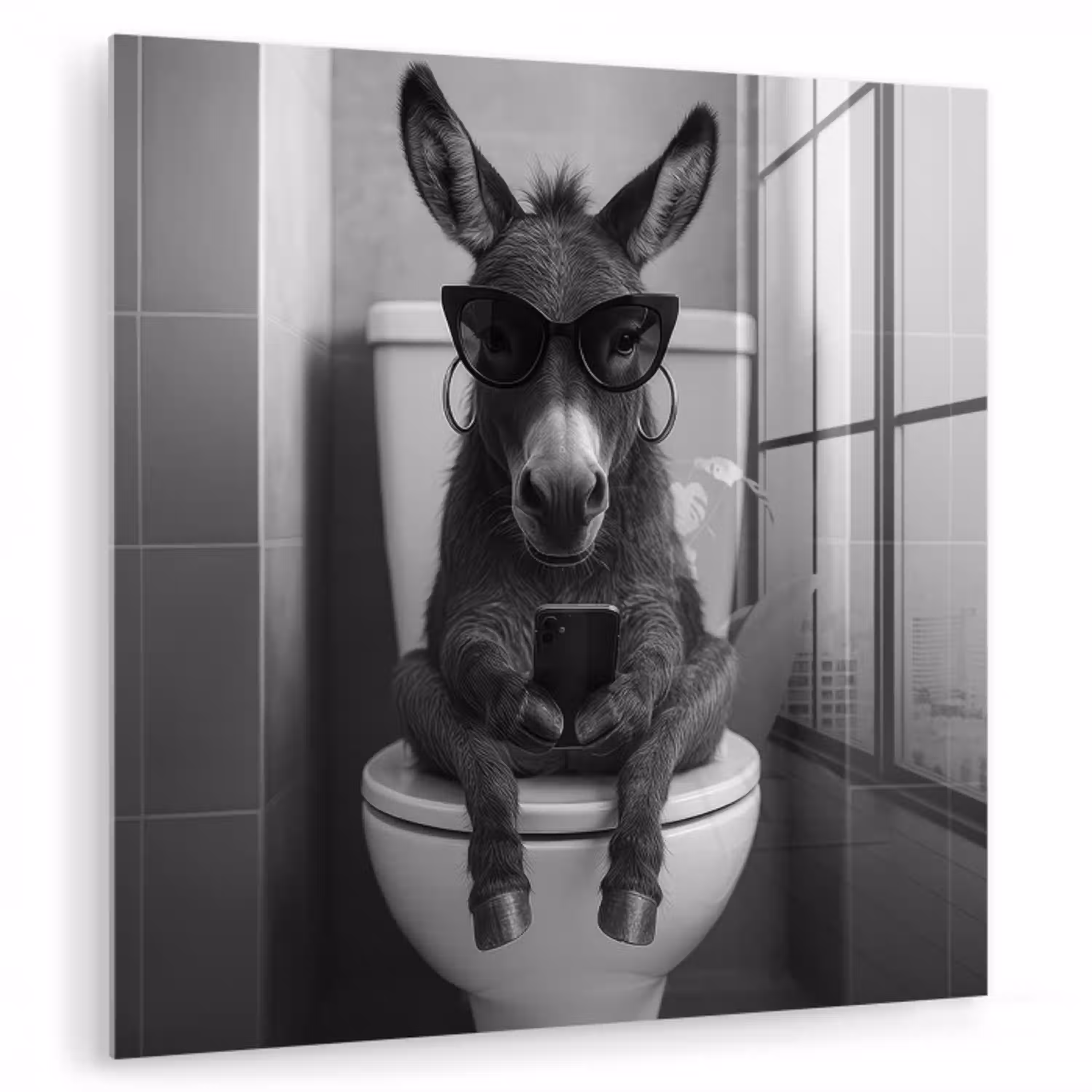 Ezel - Telefoon - Toilet - Zwart - Wit plexiglas 5mm klein -zzzproduct_nieuw