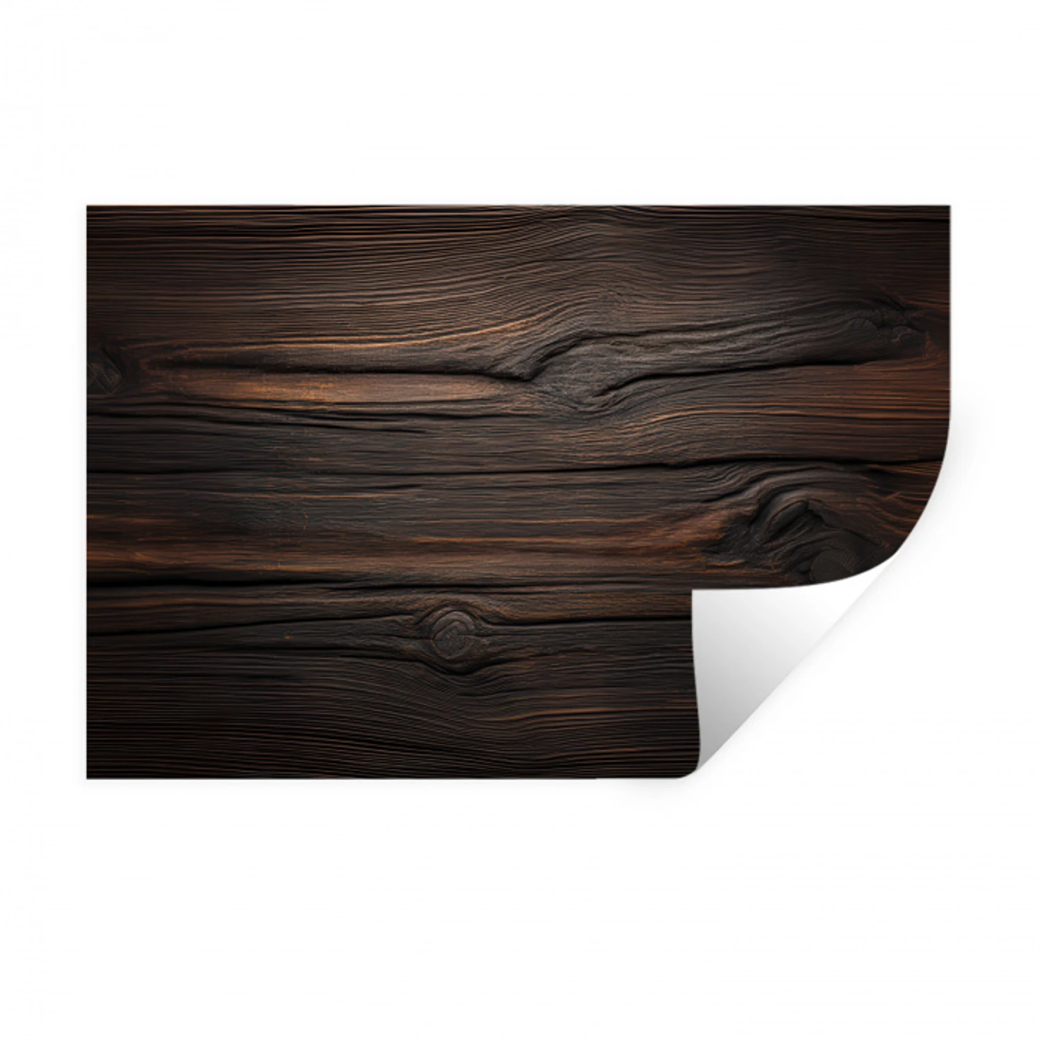 Hout - Grillige nerven Muursticker klein -3d