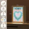 Hartvormig - Tie dye - Lichtblauw - Pasteltinten Light Box met kabel (Kinderlampje) klein -USP_NL