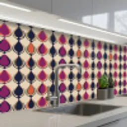 Vintage - Retro - Kleurrijk keuken achterwand 2 middel 871 -3d_schuin