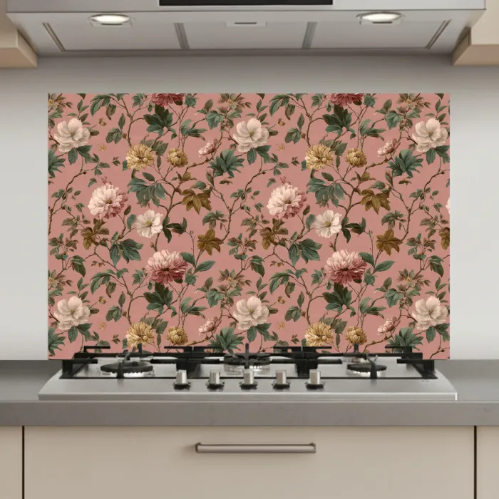 Bloemen - Klassiek - Roze keuken achterwand spatscherm klein 900 -3d_website
