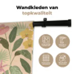 Patroon - Bloemen - Kleurrijk Wandkleed katoen klein -sfeer2