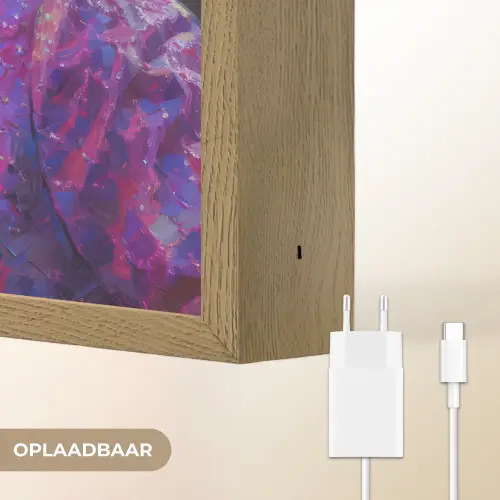 Expressief - Microfoon - Paars Light Box met batterij (Wandlamp) middel -USP_websiteoplaadbaarNL