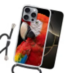 Ara - Portret - Rood Hoesje iPhone 16 Pro Max met koord klein -sfeer1