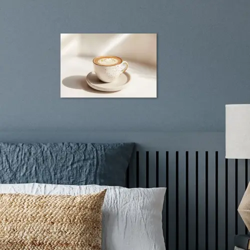 Cappuccino - Schuim - Schotel - Beige poster papier klein -sfeer2