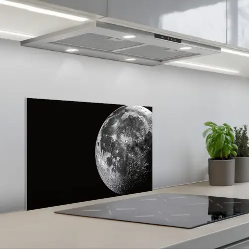 Close-up - Maan - Wit - Textuur keuken achterwand spatscherm klein -3d_schuin