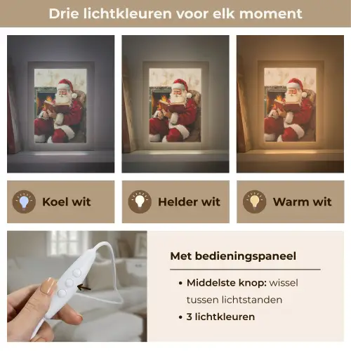 Kerst - Kerstman - Winter - Open Haard Light Box met kabel (Tafellamp) klein -USP_lichtkleurNL