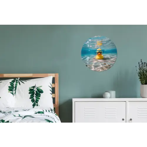 Duikbril - Eend - Water Wandcirkel aluminium klein -slaapkamer