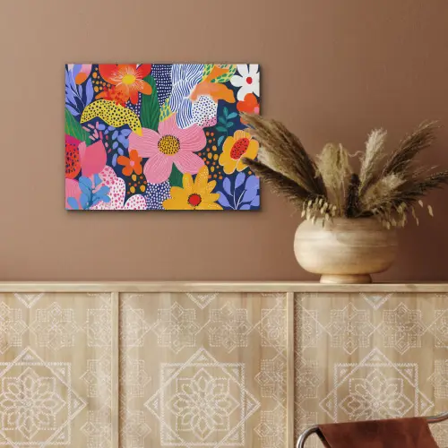 Kleurrijk - Bloemen - Abstract - Stippen PET vilt klein -sfeer4