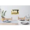 Houten bankje - Bloempotten - Landschap Muursticker klein -eettafel
