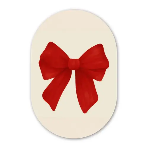 Strik - Symmetrisch - Rood - Lint Wandcirkel Ovaal Forex klein -3d