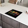 Lepels - Kruiden - Modern - Graffiti - Verf - Kleurrijk Inductie beschermer vinyl 3mm middel -sfeer8