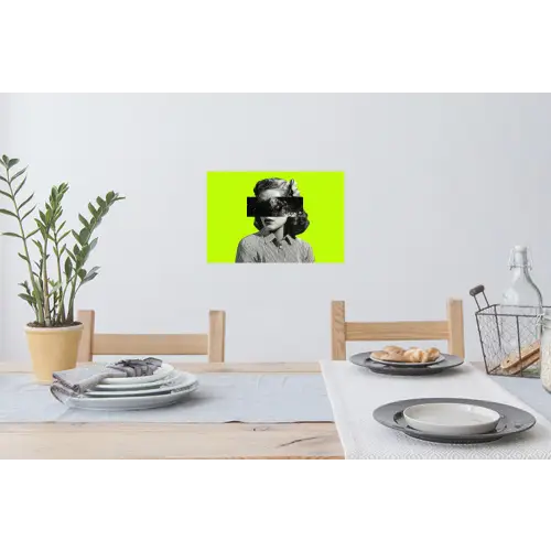 Vrouw - Sterrenhemel - Groen Muursticker klein -eettafel