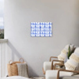 Patroon - Huizen - Blauw Tuinposter op houten frame 2 cm dik klein 845 -sfeer1