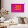 Oh la la - Roze - Oranje - Gestapelde letters Wandkleed katoen klein -tsfeer1_DE