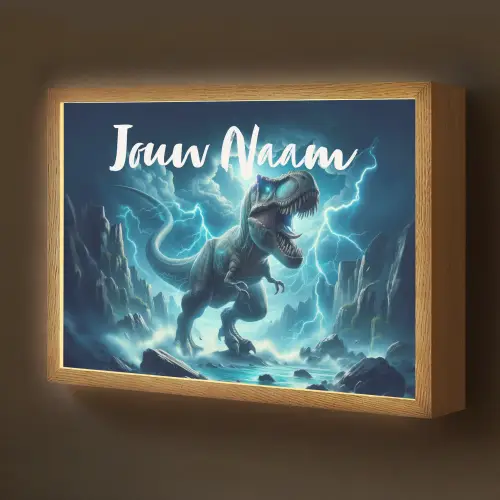 Dino - Blauw - Jongens Light Box met batterij (Wandlamp kind) middel -z3d_website