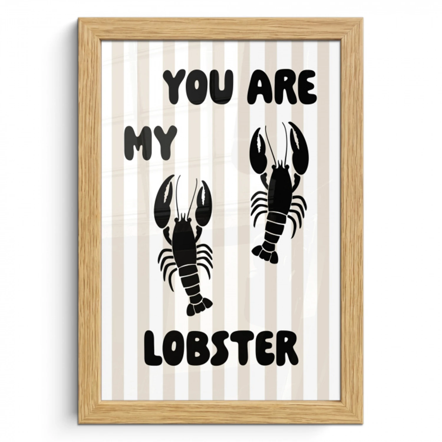 Lobster - Beige - Minimalistisch fotolijst eiken zonder passe partout klein -3d