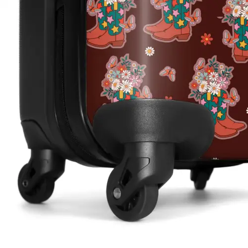 Retro disco laarzen boekt patroon kleurrijk NBS - Handbagage koffer - Volwassenen Unisex middel -wiel