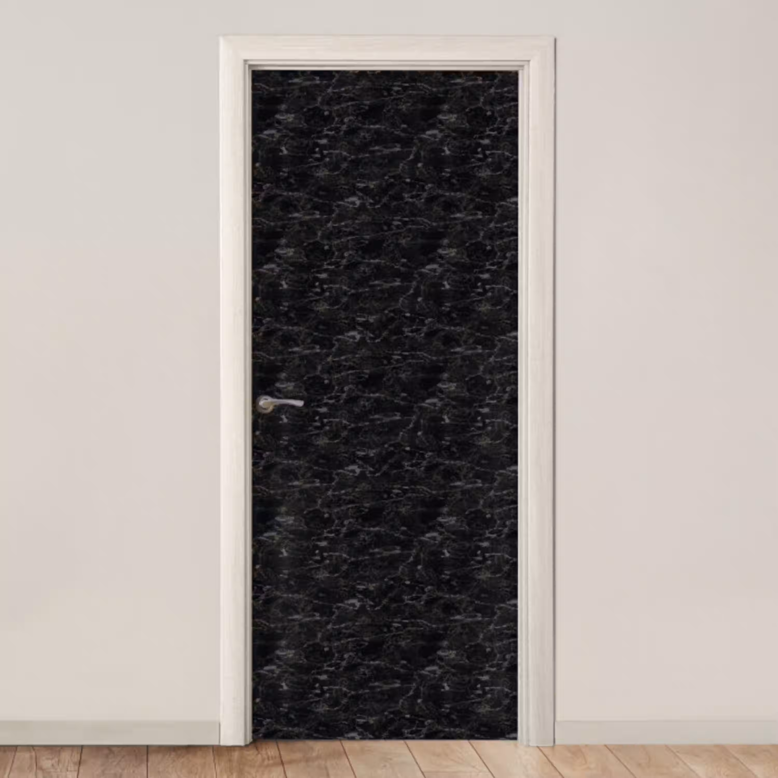 Marmer - Aders - Zwart deurposter klein 289 -3d_beige