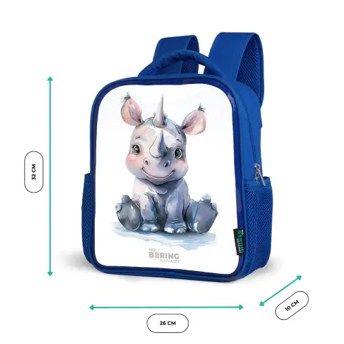 Baby neushoorn Kinderrugzak - Blauw middel -productfoto_formaten