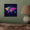 Wereldkaart - Kleurrijk - Graffiti aluminium wit klein -sfeer2