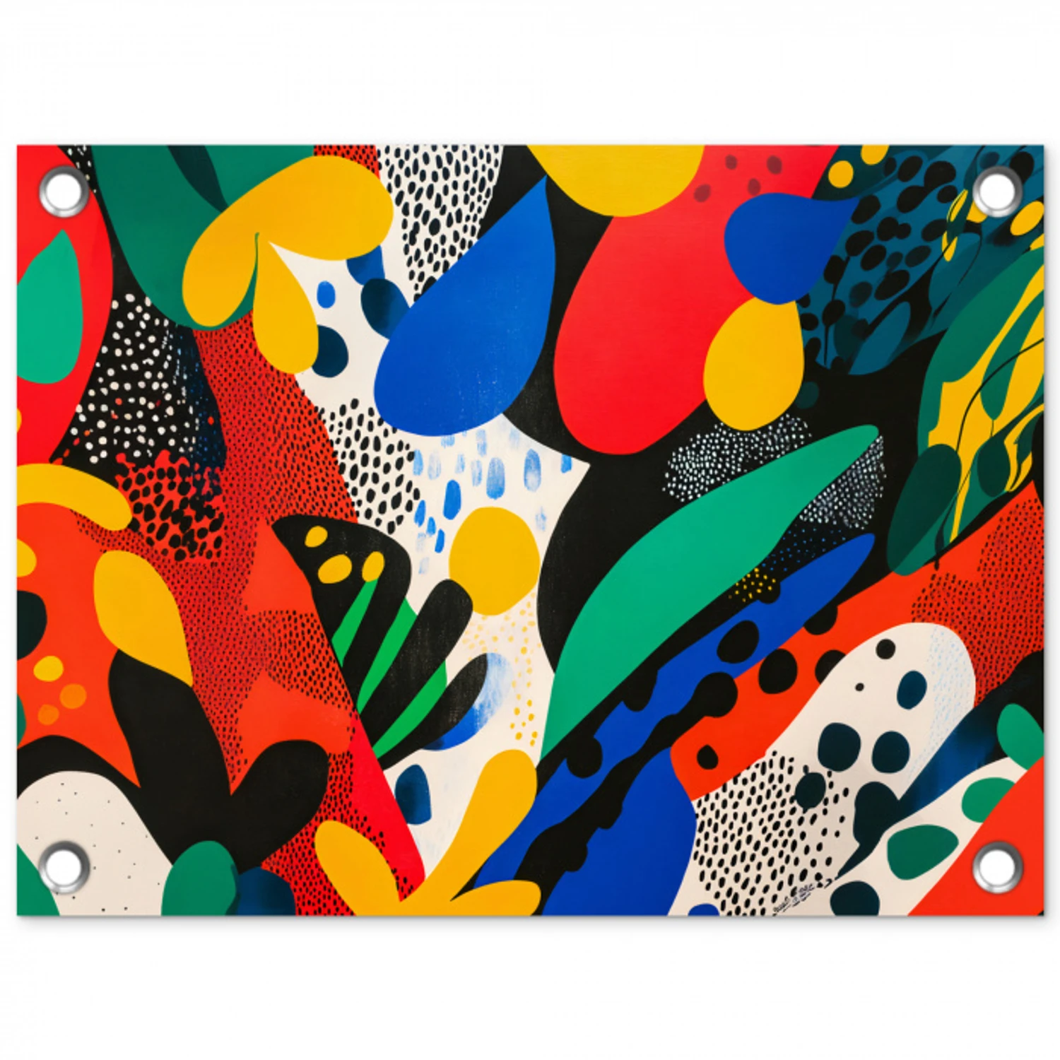 Abstract - Planten - Vormen - Kleurrijk tuinposter los doek klein -3d