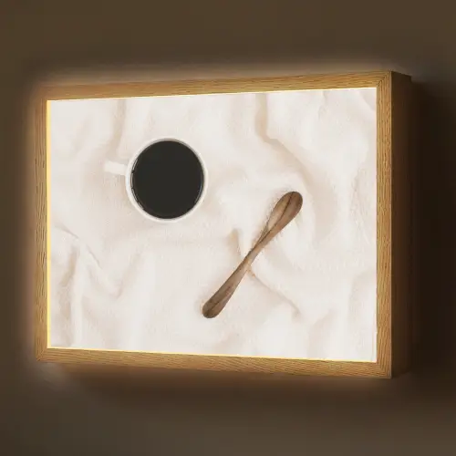 Koffie - Lepel - Mok Light Box met batterij (Wandlamp) middel -z3d_website