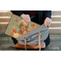 Goudvissen - Oranje - Vrouw - Blond laptophoes neopreen klein -tas