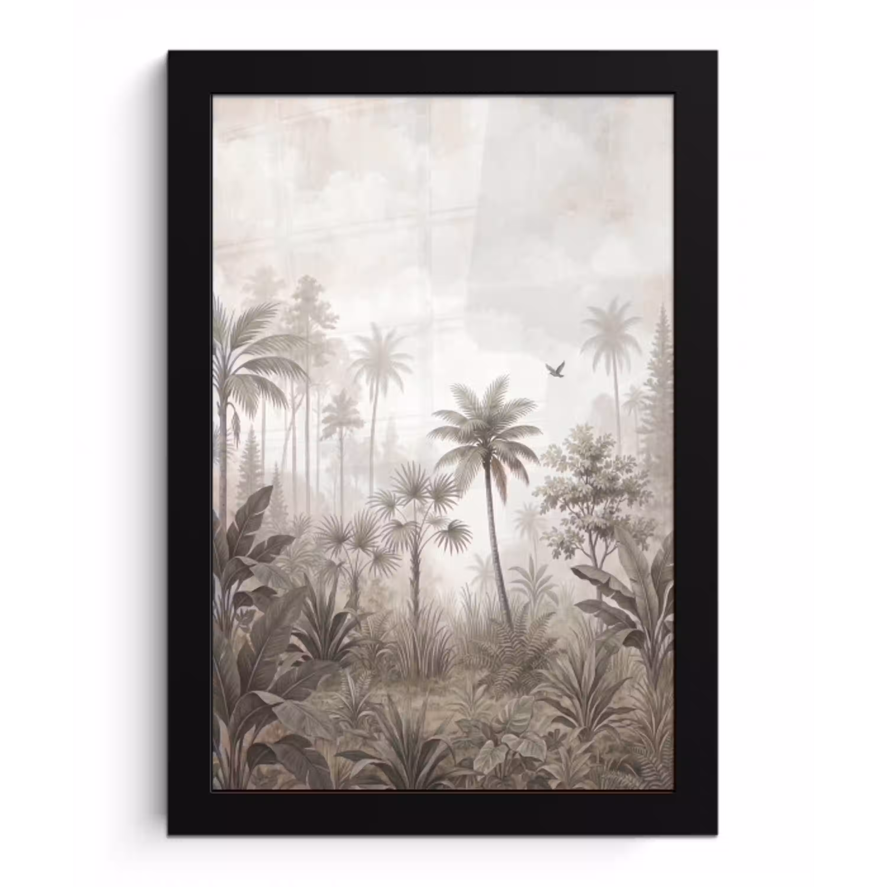 Jungle - Palmbomen - Natuur fotolijst zwart zonder passe partout klein -3d