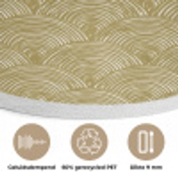 Waaier - Geometrisch - Groen Akoestische PET Vilt - Rond klein 838 -closeup_NL