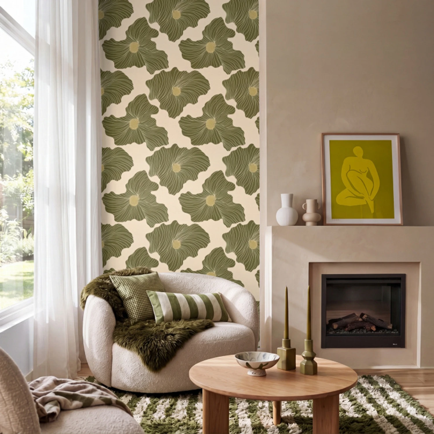 Modern - Abstract - Groen Behang Vinyl klein 1060 -sfeer2