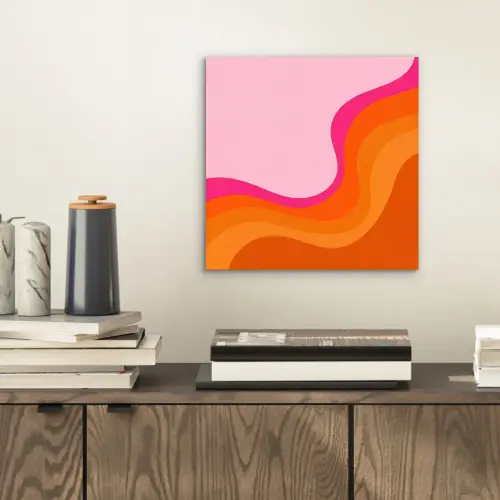 Retro - Waves - Kleurrijk aluminium wit klein -sfeer1