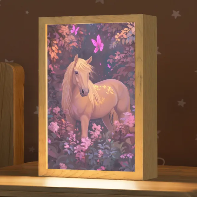 Kids’ Night Light - Horse - Flowers - Purple - Butterfly