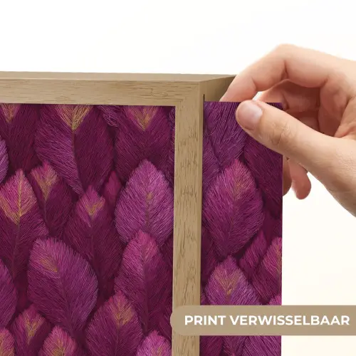 Bladeren - Patroon - Burgundy Light Box met batterij (Wandlamp) middel 907 -USP_websiteprintNL