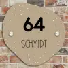 Beige met stippen - Modern Naambord Organisch middel -sfeer10