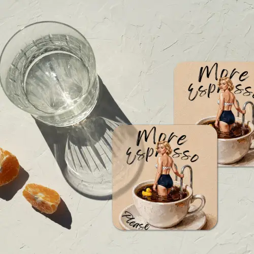 More espresso - Koffie - Eend onderzetter kurk middel -sfeer4
