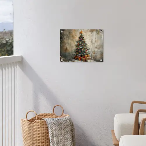 Kerstboom - Vintage - Kerst - Cadeau tuinposter los doek klein -sfeer8