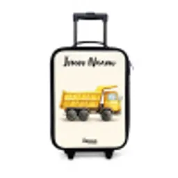 Kiepwagen - Getekend - Geel Kinderkoffer - Zwart klein -3d