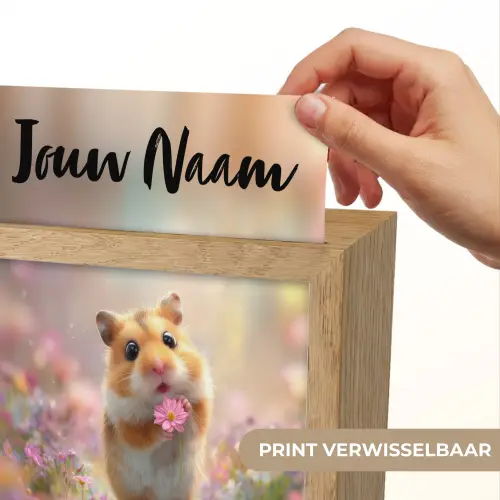 Hamster - Bloemen - Roze - Oranje Light Box met kabel (Kinderlampje) klein -USP_websiteprintNL