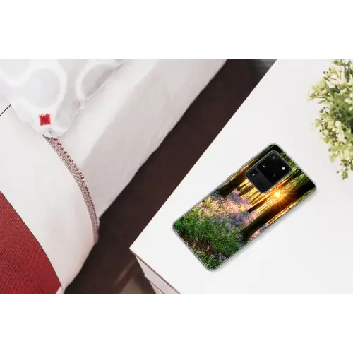 Bos - Bloemen - Lavendel - Zon Telefoonhoesje Samsung Galaxy S20 Ultra klein -kamerS20Ultra
