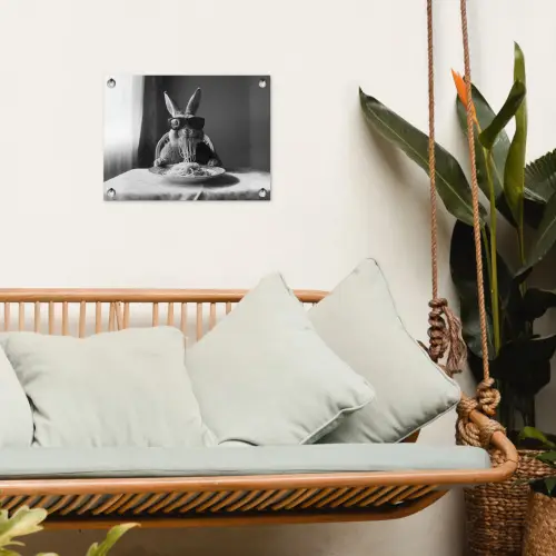 Konijn - Bunny - Zonnebril - Tafelkleed - Pasta - Schattig tuinposter los doek klein -sfeer7