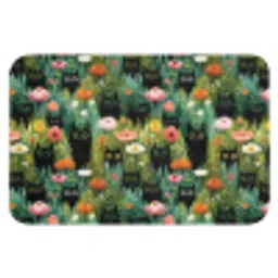 Katten - Bloemen - Kleurrijk Badmat klein 997 -3d