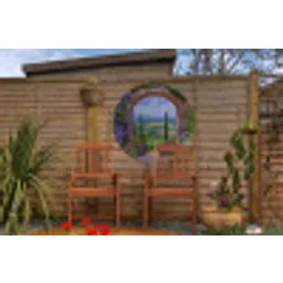 Doorkijk - Toscane - Landschap - Poort Wandcirkel tuinposter met ringen klein -buiten3