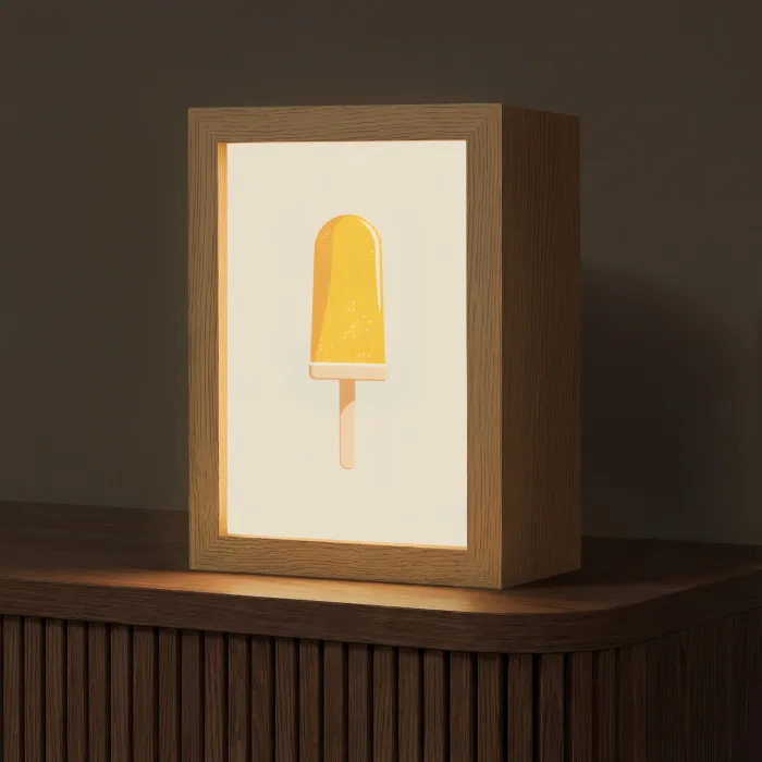 Oranje - Stokje - Waterijsje Light Box met kabel (Tafellamp) klein -z3d_website