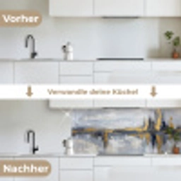 Abstract - Structuur - Goud - Grijs - Modern keuken achterwand 2 middel -voor-na_DE