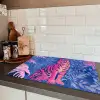 Tijger - Roze - Bladeren - Jungle Inductie beschermer vinyl 3mm klein -sfeer3