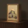 Goud - Abstracte penseelstreken - Moskee Light Box met kabel (Tafellamp) klein -z3d_website