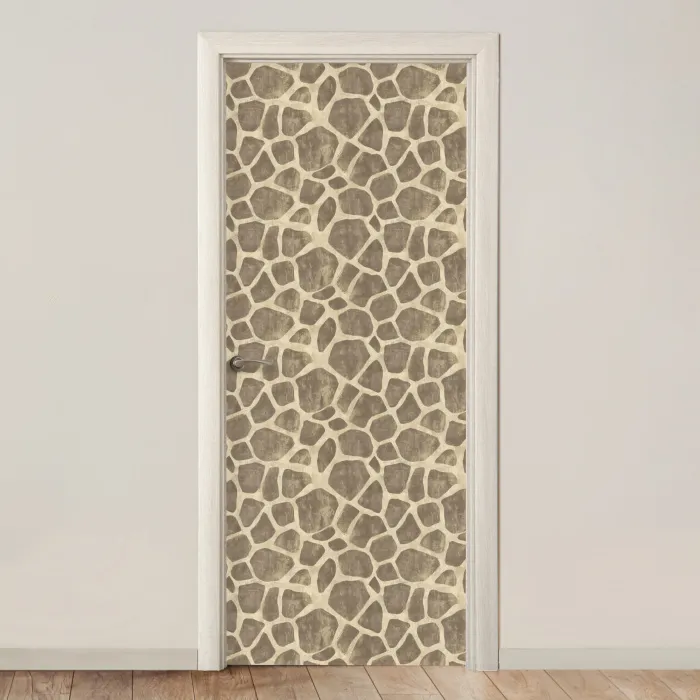 Giraf - Patroon - Beige - Bruin deurposter klein 289 -3d_beige