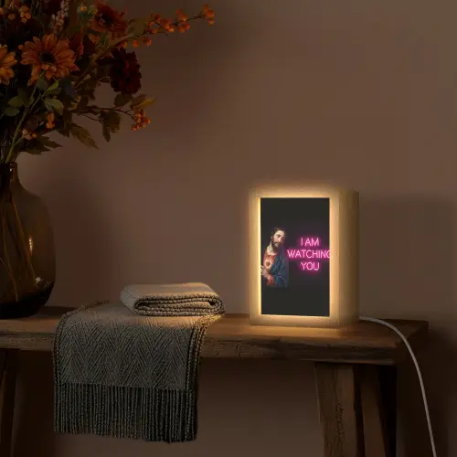 Man - Tekst - Neon Light Box met kabel (Tafellamp) klein -sfeer4