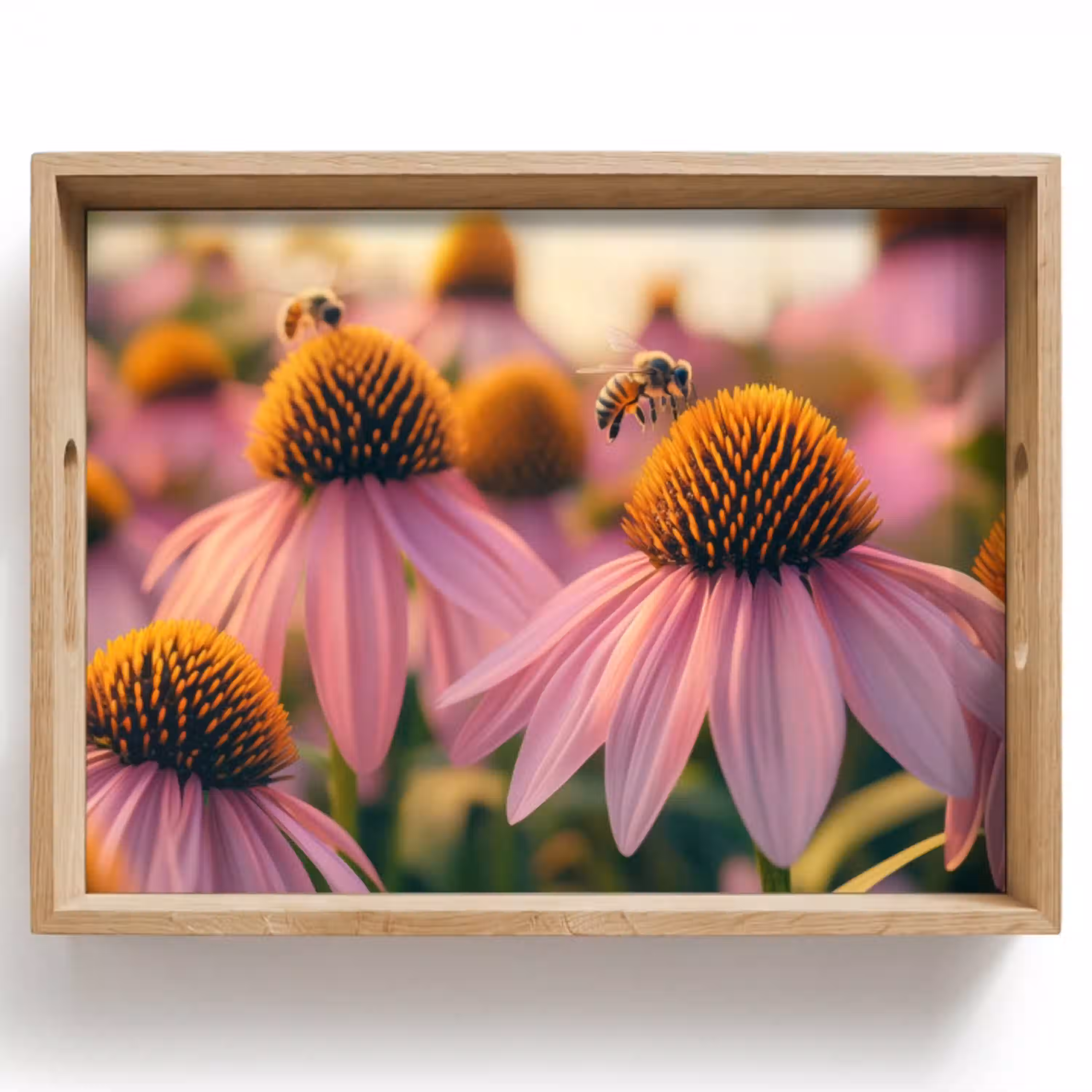 Bloemen - Paars - Bijen Dienblad Rechthoek middel -z3d_shopping